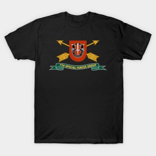 7th Special Forces Group - Flash w Br - Ribbon X 300 T-Shirt